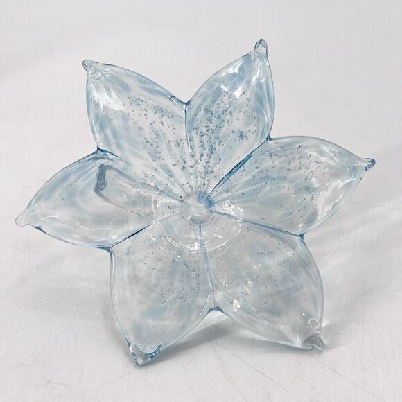 Set of 4 Vintage Murano Blown Glass Flowers Red Green Blue - Picture 12 of 16